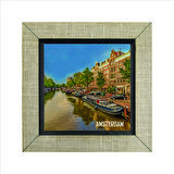 Amsterdam Görseli Baskılı MDF  Magnet(KRG-015)Buzdolabı Süsü