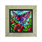 Kelebek Baskılı MDF  Magnet(KRG-153)Buzdolabı Süsü