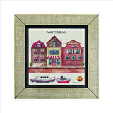 Amsterdam Görseli Baskılı MDF  Magnet(KRG-018)Buzdolabı Süsü
