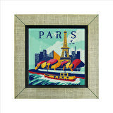 Paris Baskılı MDF  Magnet(KRG-002)Buzdolabı Süsü