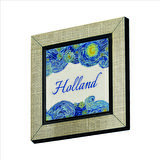 Hollanda Görseli Baskılı MDF  Magnet(KRG-020)Buzdolabı Süsü