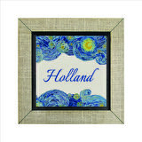 Hollanda Görseli Baskılı MDF  Magnet(KRG-020)Buzdolabı Süsü