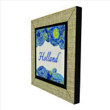 Hollanda Görseli Baskılı MDF  Magnet(KRG-020)Buzdolabı Süsü