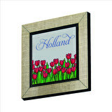 Hollanda Lale Görseli Baskılı MDF  Magnet(KRG-024)Buzdolabı Süsü