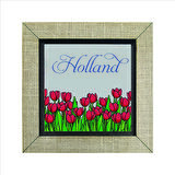 Hollanda Lale Görseli Baskılı MDF  Magnet(KRG-024)Buzdolabı Süsü