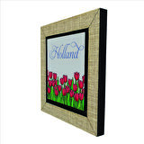 Hollanda Lale Görseli Baskılı MDF  Magnet(KRG-024)Buzdolabı Süsü