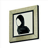Tesettür Çizimi Baskılı MDF  Magnet(KRG-091)Buzdolabı Süsü