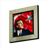 Atatürk Baskılı MDF  Magnet(KRT-100)Buzdolabı Süsü