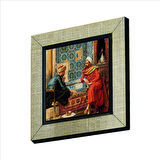 Satranç Oynayanlar (Ludwig Deutsch, 1896) Baskılı MDF  Magnet(KRT-132)Buzdolabı Süsü