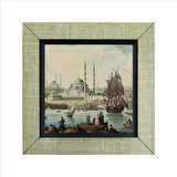 Eminönü Yeni Camii (Çizim, Osmanlı Dönemi) Baskılı MDF  Magnet(KRT-040)Buzdolabı Süsü