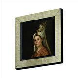 Hürrem Sultan (Portre çizim) Baskılı MDF  Magnet(KRT-094)Buzdolabı Süsü