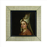 Hürrem Sultan (Portre çizim) Baskılı MDF  Magnet(KRT-094)Buzdolabı Süsü