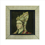 Hürrem Sultan (Portre çizim, Titian) Baskılı MDF  Magnet(KRT-095)Buzdolabı Süsü