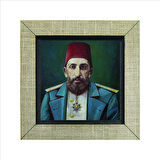 2. Abdülhamid (Portre çizim)  Baskılı MDF  Magnet(KRT-096)Buzdolabı Süsü