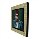 2. Abdülhamid (Portre çizim)  Baskılı MDF  Magnet(KRT-096)Buzdolabı Süsü