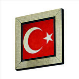 Türkiye Bayrağı Baskılı MDF  Magnet(KRT-098)Buzdolabı Süsü