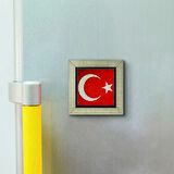 Türkiye Bayrağı Baskılı MDF  Magnet(KRT-098)Buzdolabı Süsü
