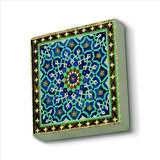 İran Geometrik Mozaiği Baskılı Doğaltaş  Magnet(KD-106)Buzdolabı Süsü