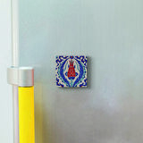 İznik Çini - Lale Baskılı Doğaltaş  Magnet(KD-034)Buzdolabı Süsü