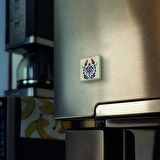 Lale Desen Baskılı Doğaltaş  Magnet(KD-040)Buzdolabı Süsü