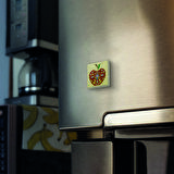 Elma Deseni Baskılı Doğaltaş  Magnet(KD-006)Buzdolabı Süsü