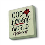 Yuhanna 3:16 Baskılı Doğaltaş  Magnet(KRG-111)