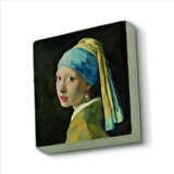 İnci Küpeli Kız (Johannes Vermeer, 1665) Baskılı Doğaltaş  Magnet(KRG-134)Buzdolabı Süsü