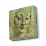 Baş Etüdü (Leonardo Da Vinci) Baskılı Doğaltaş  Magnet(KRG-138)Buzdolabı Süsü