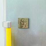 Baş Etüdü (Leonardo Da Vinci) Baskılı Doğaltaş  Magnet(KRG-138)Buzdolabı Süsü