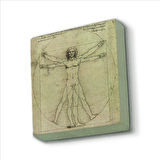 Vitruvius Adamı (Leonardo Da Vinci, 1492) Baskılı Doğaltaş  Magnet(KRG-141)