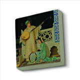 İki Müzisyen Kız (Osman Hamdi Bey, 1880) Baskılı Doğaltaş  Magnet(KRT-126)Buzdolabı Süsü