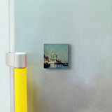 Ortaköy Camii (A. P. Bogolyubov, 1860’lar) Baskılı Doğaltaş  Magnet(KRT-038)