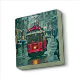 Nostaljik Tramvay Baskılı Doğaltaş  Magnet(KRT-048)