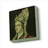 Hürrem Sultan (Portre çizim, Titian) Baskılı Doğaltaş  Magnet(KRT-095)Buzdolabı Süsü
