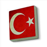 Türkiye Bayrağı Baskılı Doğaltaş  Magnet(KRT-098)Buzdolabı Süsü