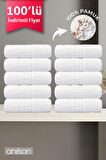 100'lü Greek Beyaz Banyo Havlusu - 70x140 Cm, 490 Gr, %100pamuk, Spa Ve Otel Havlusu (10 Adet)