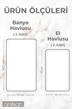 %100 Pamuk 4'lü Havlu Seti - 2 Adet El Havlusu ve 2 Adet Banyo Havlusu