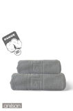 2'li Gri Greek Havlu Seti %100 Pamuk- 1 Adet El Havlusu 50x90 ve 1 Adet Banyo Havlusu 70x140