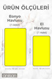 %100 Pamuk 2'li Sarı Havlu Seti - 1 Adet El Havlusu Ve 1 Adet Banyo Havlusu