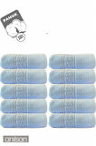 10'lu Mavi Greek Beyaz Banyo Havlusu - 70x140 Cm, 490 Gr, %100pamuk, Spa Ve Otel Havlusu