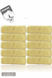10'lu Sarı Greek Beyaz Banyo Havlusu - 70x140 Cm, 490 Gr, %100pamuk, Spa Ve Otel Havlusu