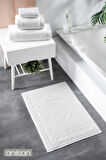 Beyaz Ayak Havlusu - 50x70 Cm, %100 Pamuk, Spa Ve Otel Banyo Paspası, Günlük Kullanıma Uygun