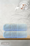 2'li Mavi Greek Banyo Havlusu - 70x140 Cm, 490 Gr, %100pamuk, Spa Ve Otel Havlusu