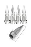 Sivri Sibop Kapağı Silver Metal 4 Lü Set Universal Lastik Sibop Koruyucu Kapak