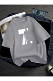OVERSIZE FUTBOLCU BASKILI UNISEX TİSORT  BASKILI