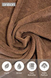 2'li Kahverengi Havlu Seti %100 Pamuk - 1 Adet El Havlusu 50x90 ve 1 Adet Banyo Havlusu 70x140
