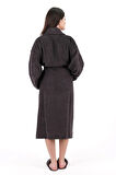 Soft Line %100 Pamuklu Şalyaka Antrasit Rengi (L-XL-2XL-3XL-4XL) Büyük / Battal Beden Bornoz
