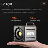 60W COB Dim Video Işığı 2700-6500K Fotoğraf Stüdyosu Film Kamera için LED Işık Canlı Film Çekimi