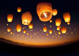 Dilek Feneri Gece Gökyüzü Dilek Balonu