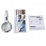 4x 6 Led Işık Aydınlatma 75mm Optik Lens El Büyüteç